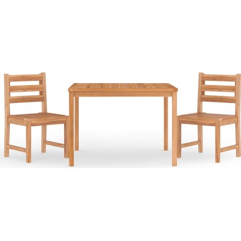 Maison Exclusive - 3-tlg. Garten-Essgruppe Massivholz Teak