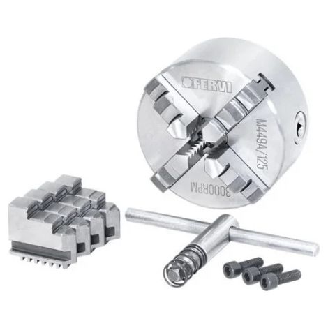 Fervi M449A/125 Mandrino a 4+4 griffe di precisione autocentrante per tornio