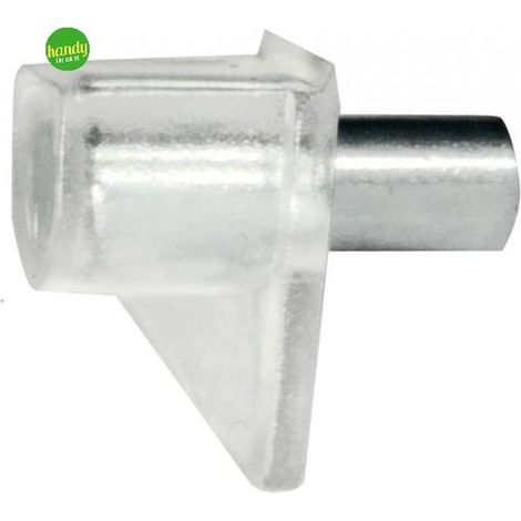 REGGIPIANI CON PERNO IN PLASTICA TRASPARENTE Ø  5 MM. 16 PZ. (1/2)