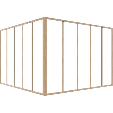 Vetrata angolare L150 x L150 x H105 in Alluminio termolaccato Naturale chiaro stile Atelier - BAYVIEW