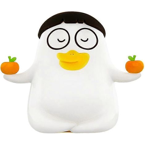 Lampe canard Pat Pat USB, adorable décoration de bureau en silicone, veilleuse de chevet avec minuterie pour chambre à coucher A (1/5)