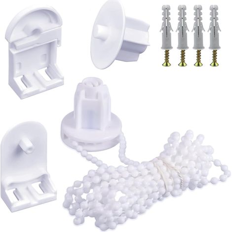 Testina di comando per tapparella, 5 pezzi, staffe per tapparella, 25 mm, accessori in plastica per tapparelle, kit di riparazione e sostituzione per tapparelle con catenella da 3 m