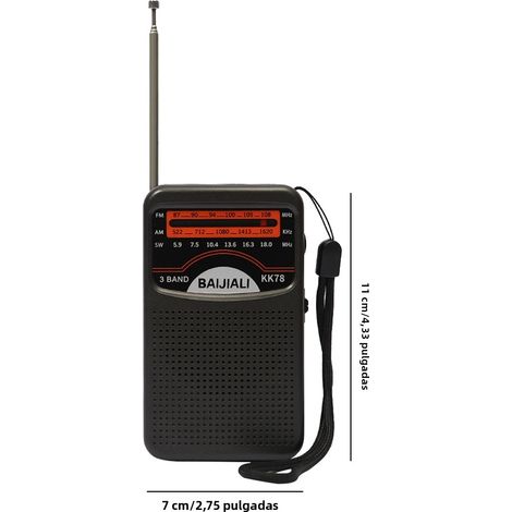 Mini Radio Portátil FM Digital Con Antena Y Pantalla LCD Para Interiores Y Exteriores Radio De Emergencia Con Batería Recargable (1/5)