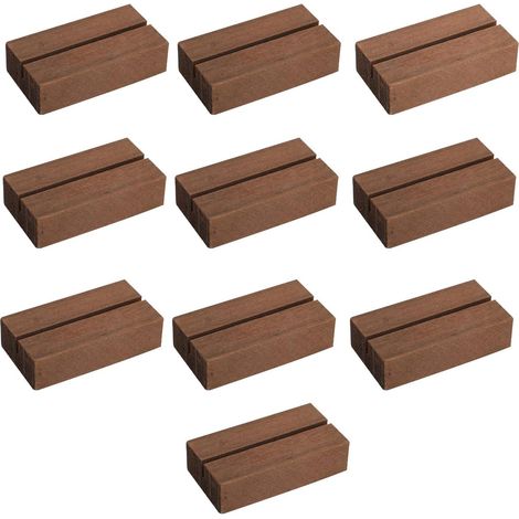 Porte-Cartes En Bois - Design Lisse Couleur Noyer - Pour Mariages Et Dners - Lot De 10 Pièces (1/5)