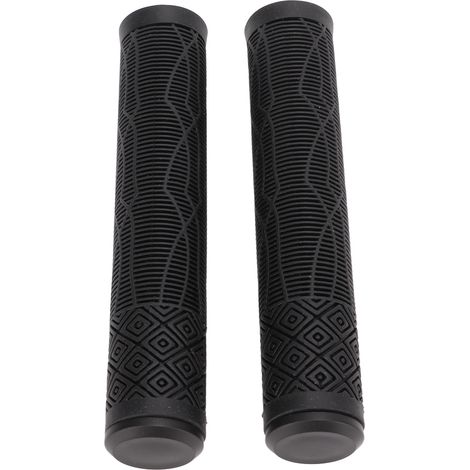 Poignées de vélo VTT 22,2 mm en caoutchouc TPE, protection de guidon souple et antidérapante avec embouts de guidon verrouillables, noires (1/5)