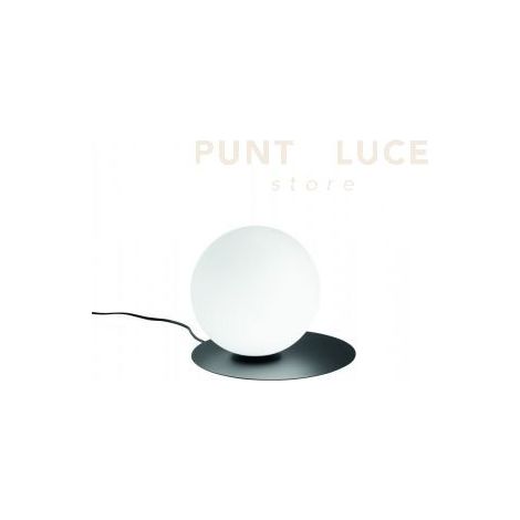 SNAIL  LUMETTO NERO CON SFERA OPALE BIANCA 1 LUCE ATTACCO G9 D.22CM