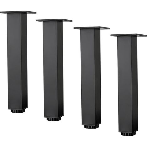 4 Stück,Schrank Füsse,Möbel Beine aus Aluminiumlegierung,Tisch Beine,Ersatzbein,Metall Couch Füße,verdicken Sofa Beine,Bett Füsse,Einfachen Montage,mit Schrauben,Schwarz,20cm/7.8in (1/5)