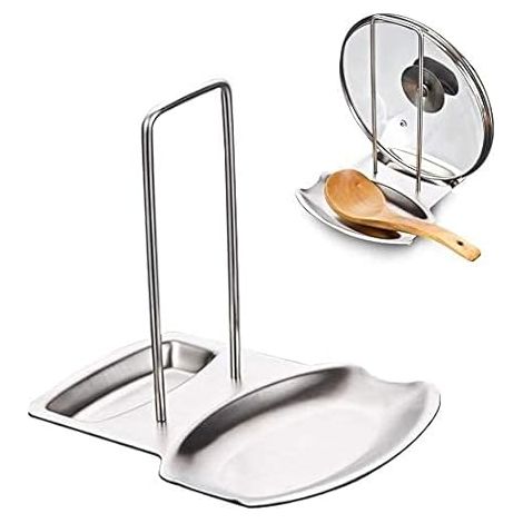 JSSEVN-Support Couvercle Repose Cuillère Couteaux Cuillères Fourchettes Spatule en Acier Inoxydable Repose Couvert Porte Couvercle (1/5)