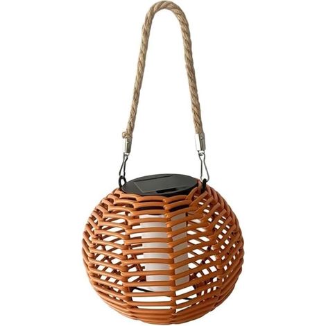 pour lanterne Tressée - Lumière Chaude pour Jardin  Lampe Pendante en Rotin Tissé - pour Lumière Blanche Chaude 3000K, Ø18cm pour Jardin, Terrasse et Balcon (1/5)
