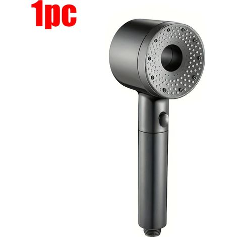 (Gris, 1 pièce) Pommeau de douche réglable 5 jets, grand débit, filtre, mitigeur haute pression pour économie d'eau, accessoires de salle de bain (1/5)