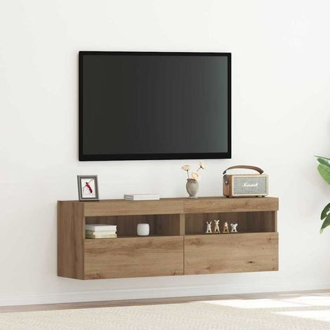 TV-Wandschrank Wandmontiert 2 pcs Artisan-Eiche 60 x 30 x 40 cm