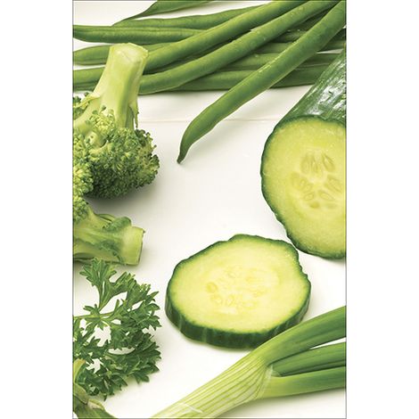 Sticker réfrigérateur et lave vaisselle, légumes verts nature cuisine déco, 75 cm X 49 cm