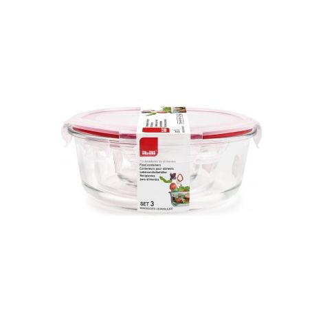 SET 3 CONTENEDORES ALIMENTOS REDONDO - IBILI