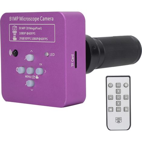 Caméra microscope numérique 51MP FHD USB HDMI, avec télécommande, prise UE 100-240V, pour inspection électronique et observation détaillée. (1/5)