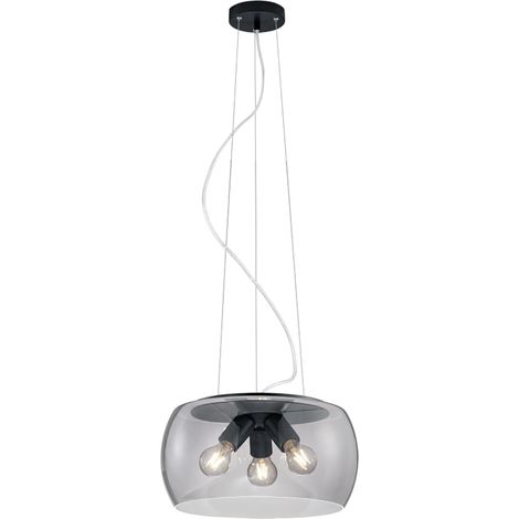 Lampada a sospensione 3 luci, metallo, antracite, 40x150x40 cm, Valente (1/2)