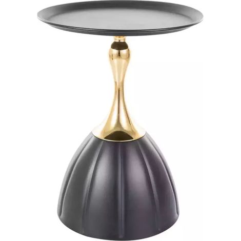 Table basse design moderne en métal noir et or LUXIA (1/4)