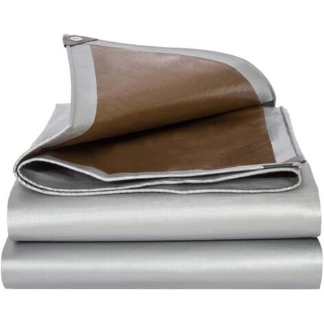 Bâche de Protection imperméable, résistante, avec œillets Couverture de Haute densitér ésistante à UV, Couverture Étanche d'Extérieur Camion, Meuble de Jardin, Bois (2m2m140g/m²)