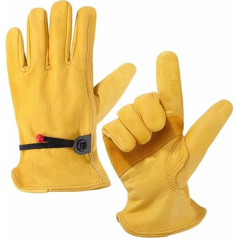 Gants de jardin en cuir de vachette pour hommes et femmes, 1 paire XL (paquet de 1) (1/5)
