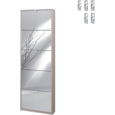 Armadio scarpiera slim olmo chiaro con 5 ripiani a (1/5)