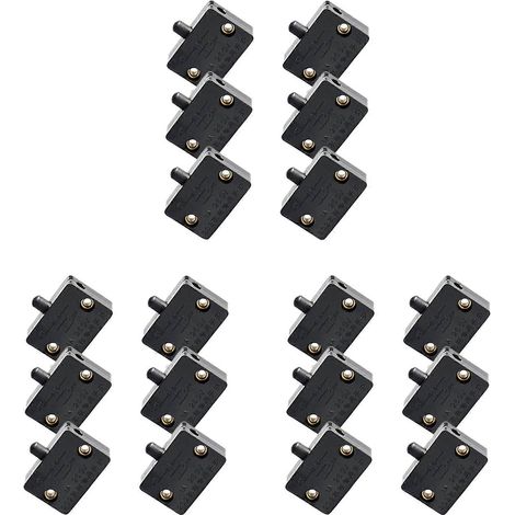 Lot de 18 interrupteurs LED pour éclairage de porte de placard, interrupteurs électriques pour lampes de placard normalement fermés, pour placard/garde-manger, noir (1/4)