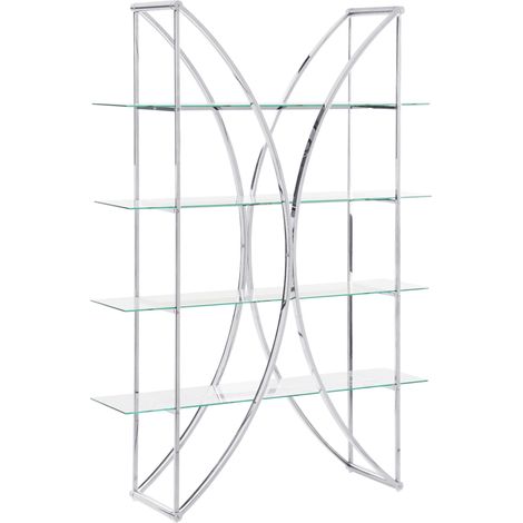 4 Tier Shelving Unit HOLLOW Metal 175 cm Silver