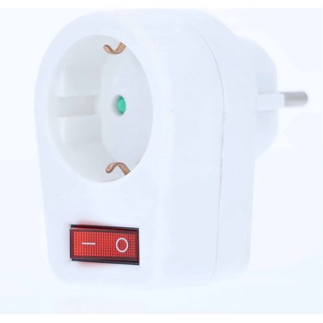 1-fach Schutzkontaktsteckdose 230V mit Ein-/Aus-Schalter IP20