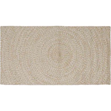 Area Rugs Natural and White 100 x 200 cm Jute vidaXL