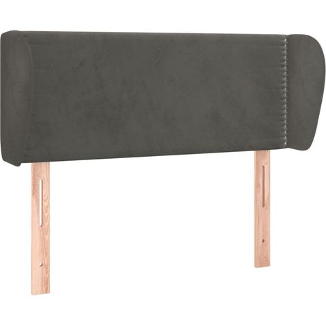 Testiera accessorio letto mobile camera da letto con bordo laterale 93 x 23 x 78/88 cm tessuto velluto grigio scuro TDL0204836