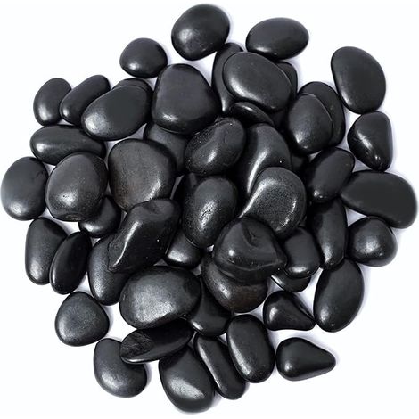 Pebbles Black River Stones Decorative Pebbles River Rocks for Bamboo Plants Aquarium Vase Fillers Fairy Garden Aquarium Decor