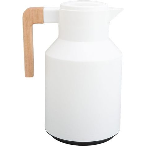 Haofy Carafe à café Isolée Sous Vide à Double Paroi de 1000 Ml avec Doublure en Verre pour la Maison et le Bureau – Cafetière Arabe avec Large Ouverture, Poignée en Bois, Rétention de Température. (1/5)