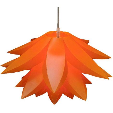 Puzzle Lampe Design Lotus Abat-Jour Lampe DIY Installation - Eclairage Fleur Salon - Suspension ou Lampadaire - Orange