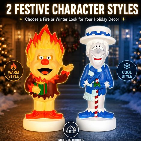 New LED Illuminated Blow-Molded Christmas Patio Decoration - Blue -