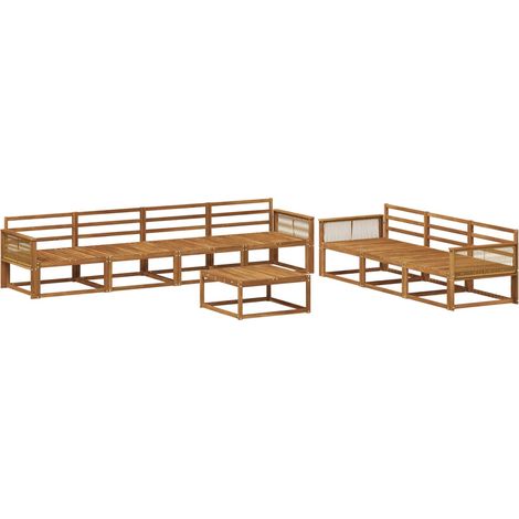 Outdoor Sofa Set 8 pcs Natural Solid Acacia Wood vidaXL (1/5)