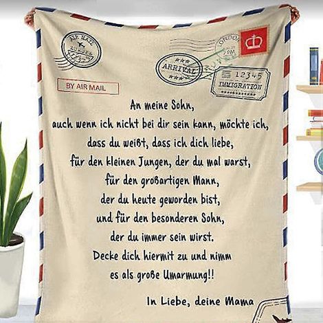Couverture en flanelle personnalisée avec une lettre pour mon fils (1/5)