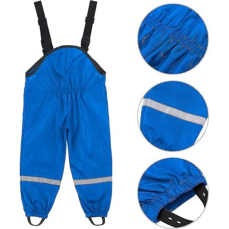 Unisex-Regenoverall für Kinder, wind- und wasserdicht, auch bei Schlammschäden geeignet – Größe 86 – Blau