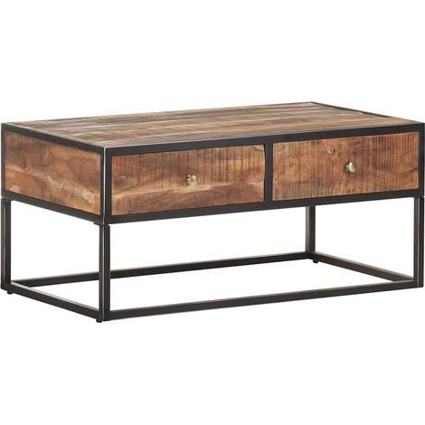 Table basse-Table Salon 90x50x40 cm Bois d'acacia brut 186194 (1/5)
