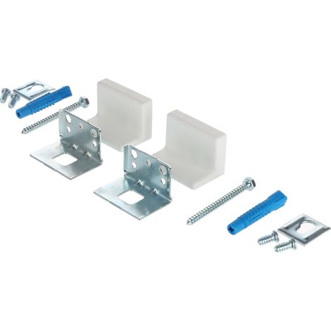 Percha angular eslovaca para muebles, ajustable, con tapa y accesorios, color blanco Riex JK40 (2 juegos) (1/3)