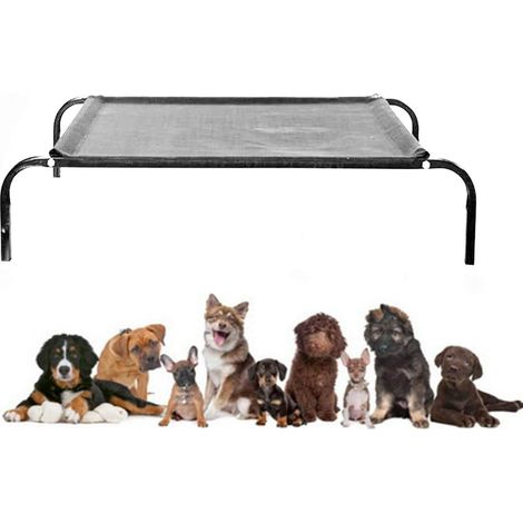 Neu Hundeliege Outdoor Grosse Hunde Hundeliege Schlafplatz Hundebett Katzenbett Outdoor Garten Camping, erhöhtes Haustierbett für Hunde und Katzen Campingbett für Hunde, 75 x 47 x 15cm Grau (1/5)