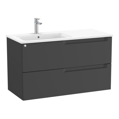 MUEBLE IZQUIERDA 1000MM ALEYDA 2 CAJONES + LAVABO NEGRO MATE