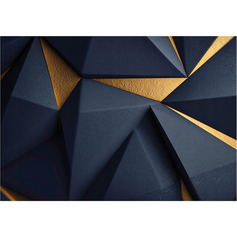 Papier peint mural abstraction géométrique intissé grand format design intérieur salon chambre pas cher 150x105 cm (1/5)