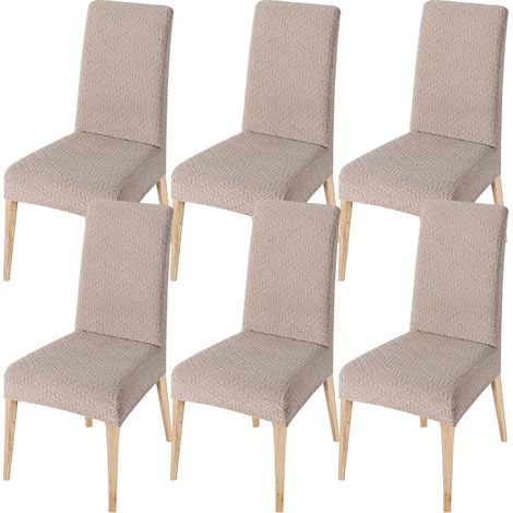 Fundas para sillas de comedor, juego de 4, color beige. (1/5)