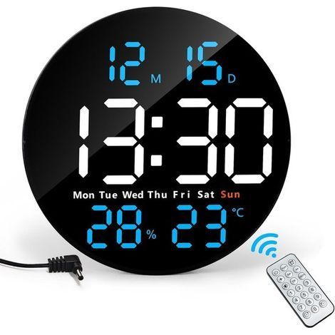 Digital Alarm Clock - Digital Clock - Large LED Display - With Remote Control, Displays Temperature, Date, and Countdown - Modern Wall Decor - Stylish - Multifunctional, Suitable for Bedrooms and Livi
