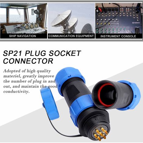 SP21 IP68 7-poliger wasserdichter Kunststoff-Luftfahrtstecker-Kabelverbinder (7-polig) (1/5)