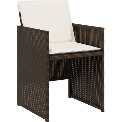 Garden Chairs with Cushions 4 pcs Brown Poly Rattan vidaXL (1/5)