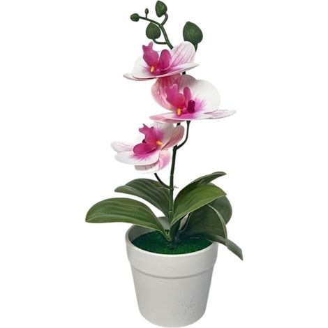 Künstliche Phalaenopsis-Orchidee, 25 cm, realistischer Kunststoff (lila Herz) (1/5)