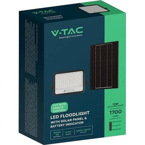 Proyector led solar v-tac 200w con mando a distancia con crepúsculo 2000-8000k - 24084