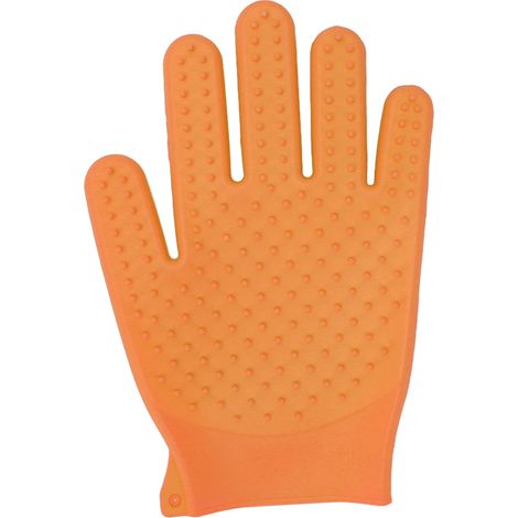 Gant de toilettage pour animaux de compagnie en Silicone Double face mousse rapide épilation Durable pour chat pour Long et court Orange (1/5)