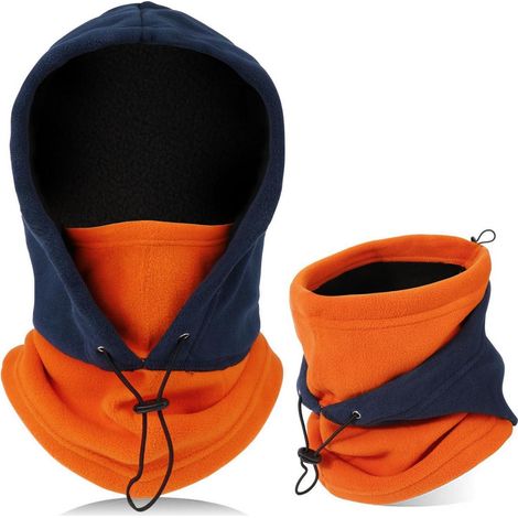 Sturmhaube Thermo-Fleece Winddicht Unisex Marine/Orange (1/5)