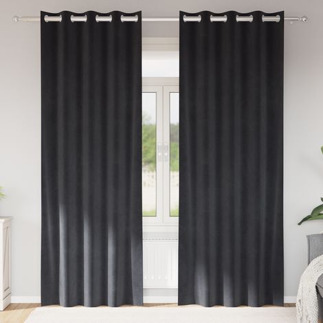 vidaXL Rideaux 2 pc Gris foncé 140 x 245 cm Velours