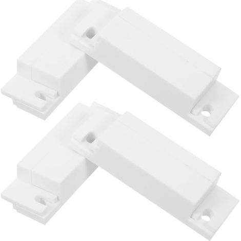 Lot de 4 Capteurs Alarme Porte et Fenêtre Filaire 6.5x2x1.3cm Blanc ABS Normalement Clos NC Détecteur Ouverture Magnétique pour Sécurité Maison Entrée Personnes Âgées et Enfants